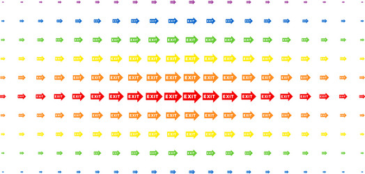 exit arrow spectrum halftone array vector image
