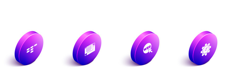 set isometric site map ui or ux design web vector image