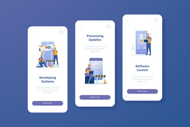 software developer on mobile onboard screen design vector image