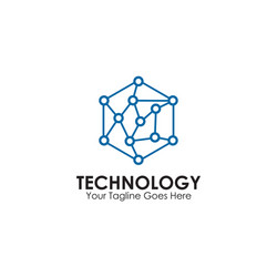 technology logo design with using circuit element vector image