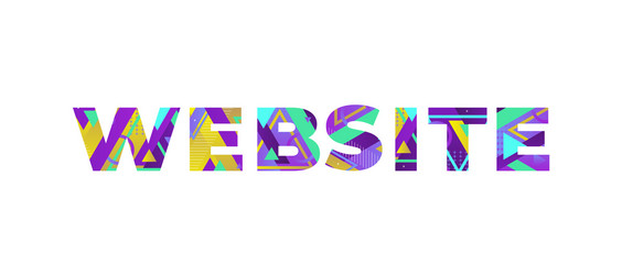 website concept retro colorful word art vector