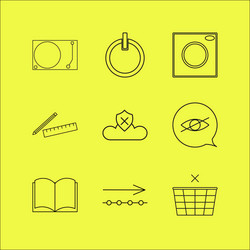 web linear icon set simple outline icons vector image