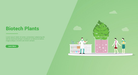 biotech plants or herbs for website template vector