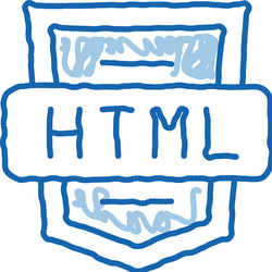 coding language html system doodle icon hand drawn vector image