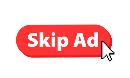 Printskip ad button do not show ads skip vector