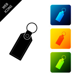 Rectangular key chain with ring for icon vector