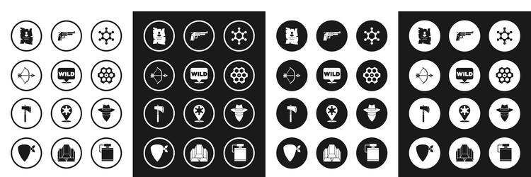 set hexagram sheriff pointer to wild west bow vector image