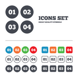 step one two three icons sequence of options vector image