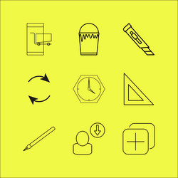 Web linear icon set simple outline icons vector
