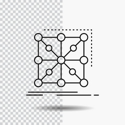 Data framework app cluster complex line icon vector