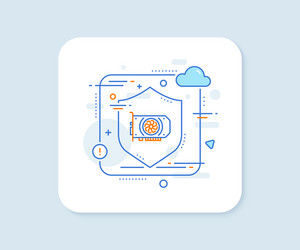 gpu graphic card line icon computer component vector image