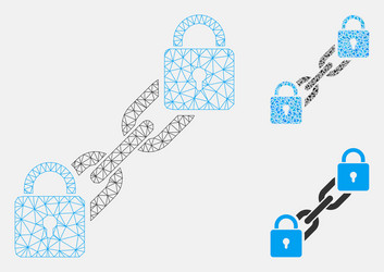 lock blockchain mesh network model vector image