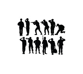 Military Silhouettes - Army Force Vector Image