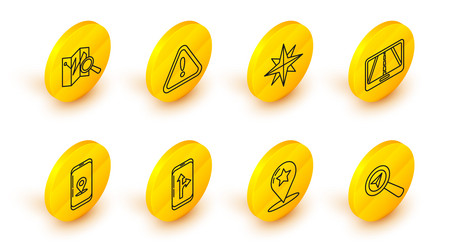 set line search location map pointer with star vector image