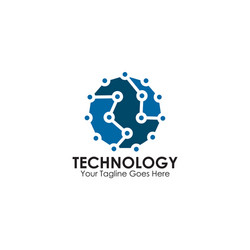 Technology logo design with using circuit element vector