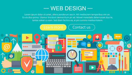 web design flat concept programming apps vector image
