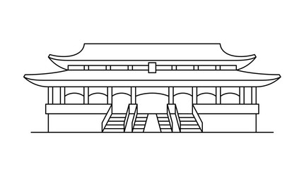 Forbidden city icon vector