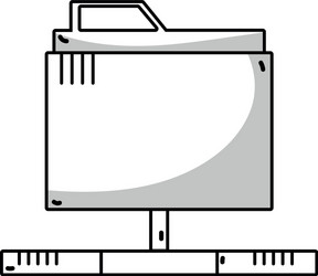 line technology data file folder server vector image