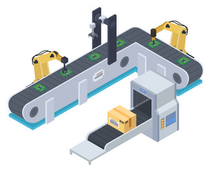 Automated Production Factory - Robotics vector image