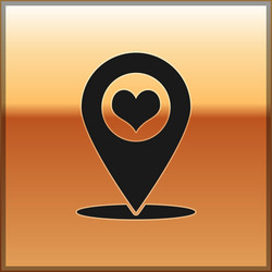 black map pointer with heart icon isolated vector image