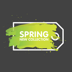 spring sale tag concept in painted brush vector