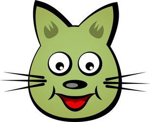 cartoon smiling face cat vector