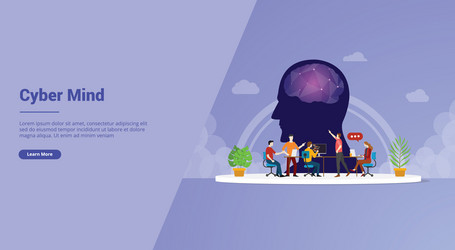 Cyber mind technology brain concept for website vector