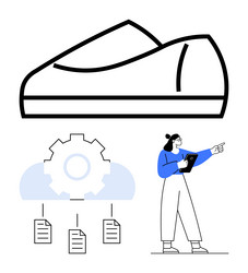 digital workflow and innovation concept with cloud vector image