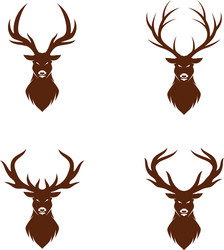 Elegant Deer Head Logo Set vector
