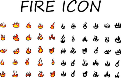 Fire flames set Royalty Free Vector Image - VectorStock