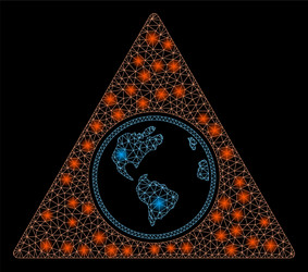 flare mesh wire frame terra triangle with vector image