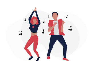 Guy and girl dancing vector