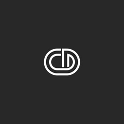 Dc monogram logo with square rotate style outline Vector Image