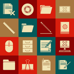 set blank notebook and pen computer with keyboard vector image