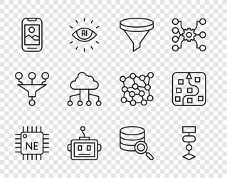 set line processor cpu algorithm funnel filter vector image