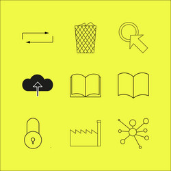 Web linear icon set simple outline icons vector