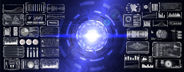 hud ui gui elements set pack vector image