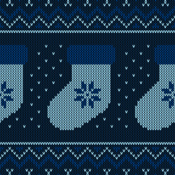 Blue knitted winter seamless pattern Royalty Free Vector