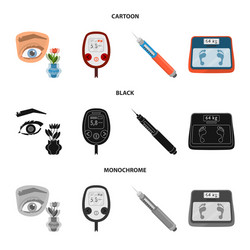 isolated object of diet and treatment logo set vector image