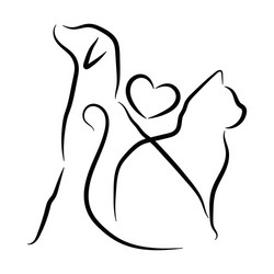 Pet Clinic Logo - Dog & Cat Vector Image