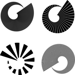 set circular radial radiating lines beams rays vector image