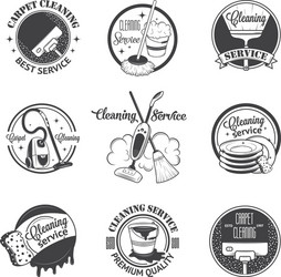 Vintage Cleaning Service Badges & Labels Vector Image