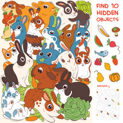 Children in playground find 10 hidden objects Vector Image