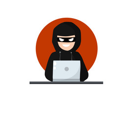 hacker behind computer hacking password vector