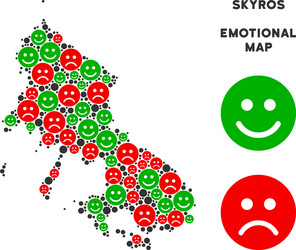 Happiness skyros greek island map vector