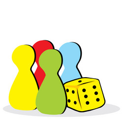 Ludo dice and pieces vector