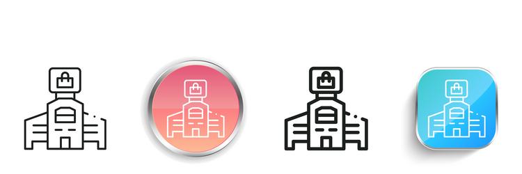 mall icon thin linear regular and button style vector image