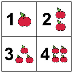 Numbers game for children count how many apples vector