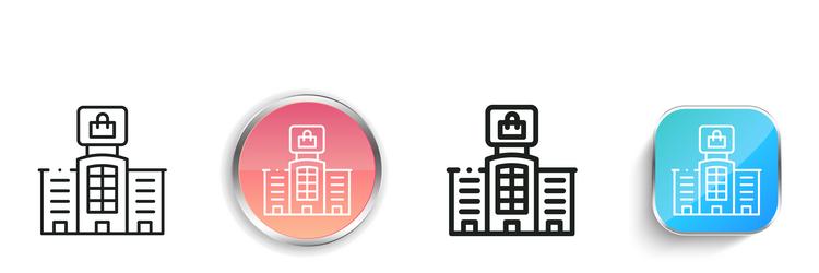 mall icon thin linear regular and button style vector image