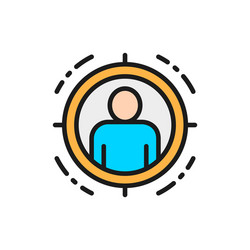 man in target scope identity check flat color vector image